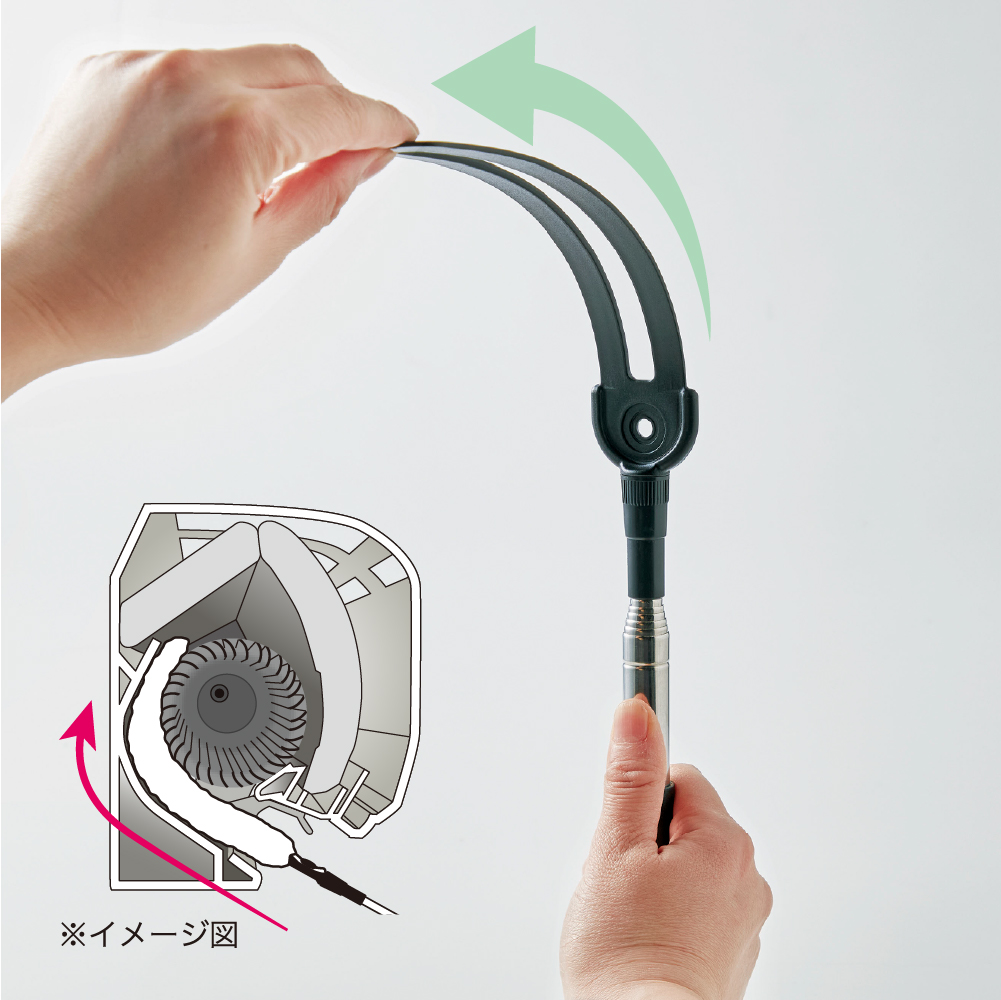 しなってすき間にフィット!