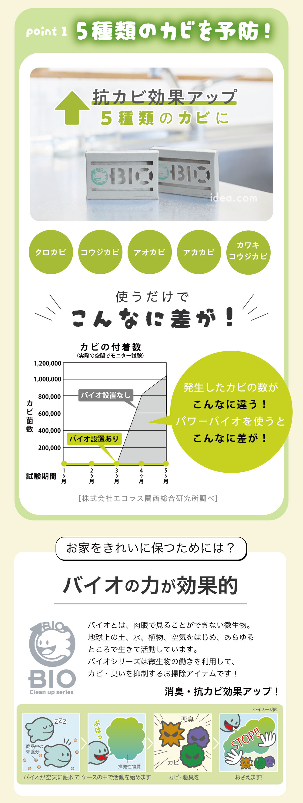 5種類のカビを予防