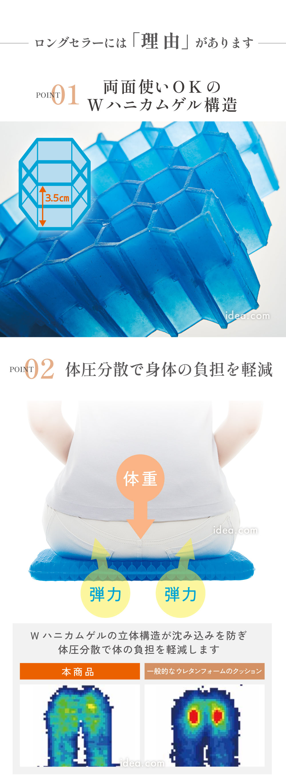 体圧分散で身体の負担を軽減