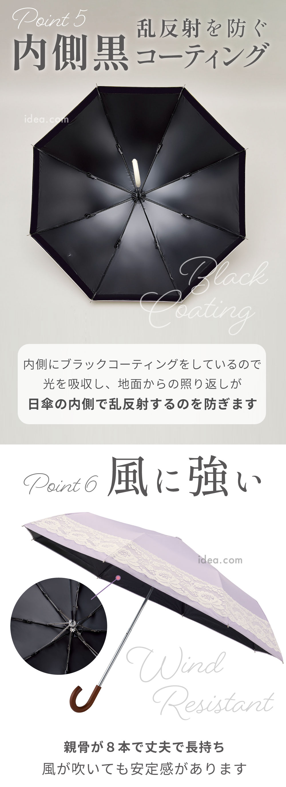 乱反射を防ぐ内側黒コーティング