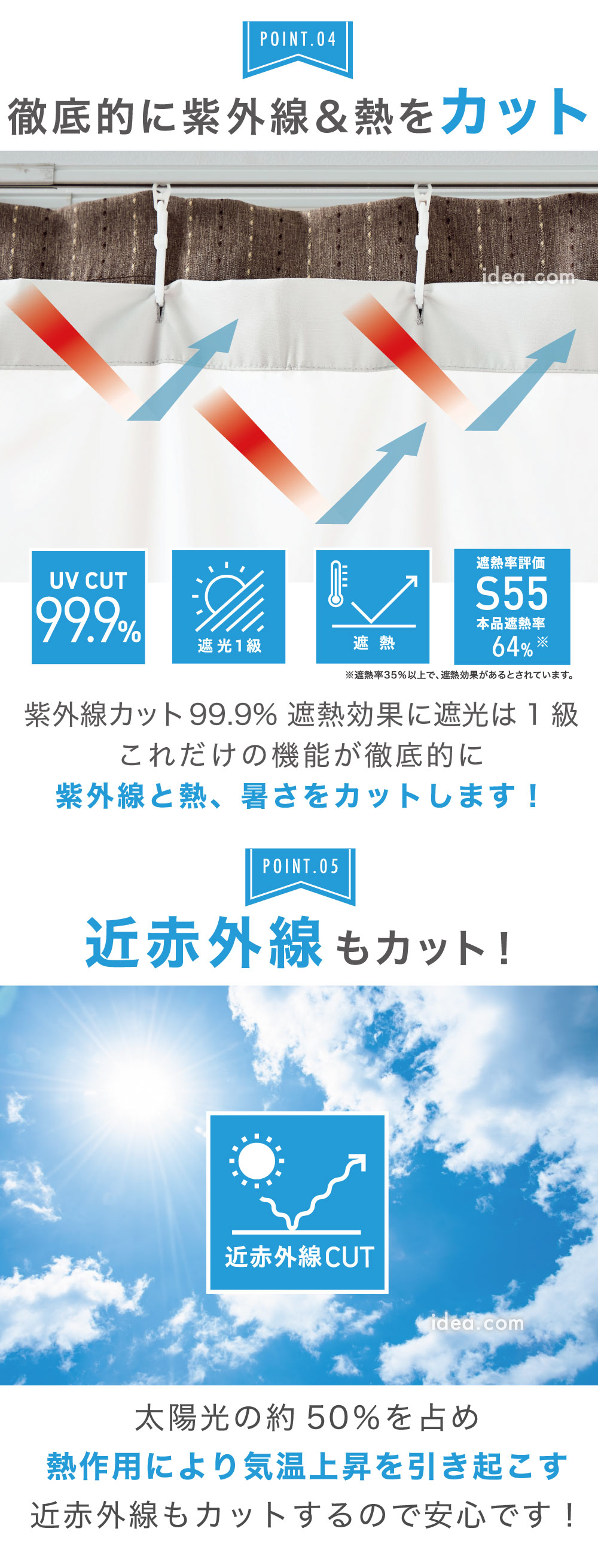 徹底的に紫外線&熱をカット