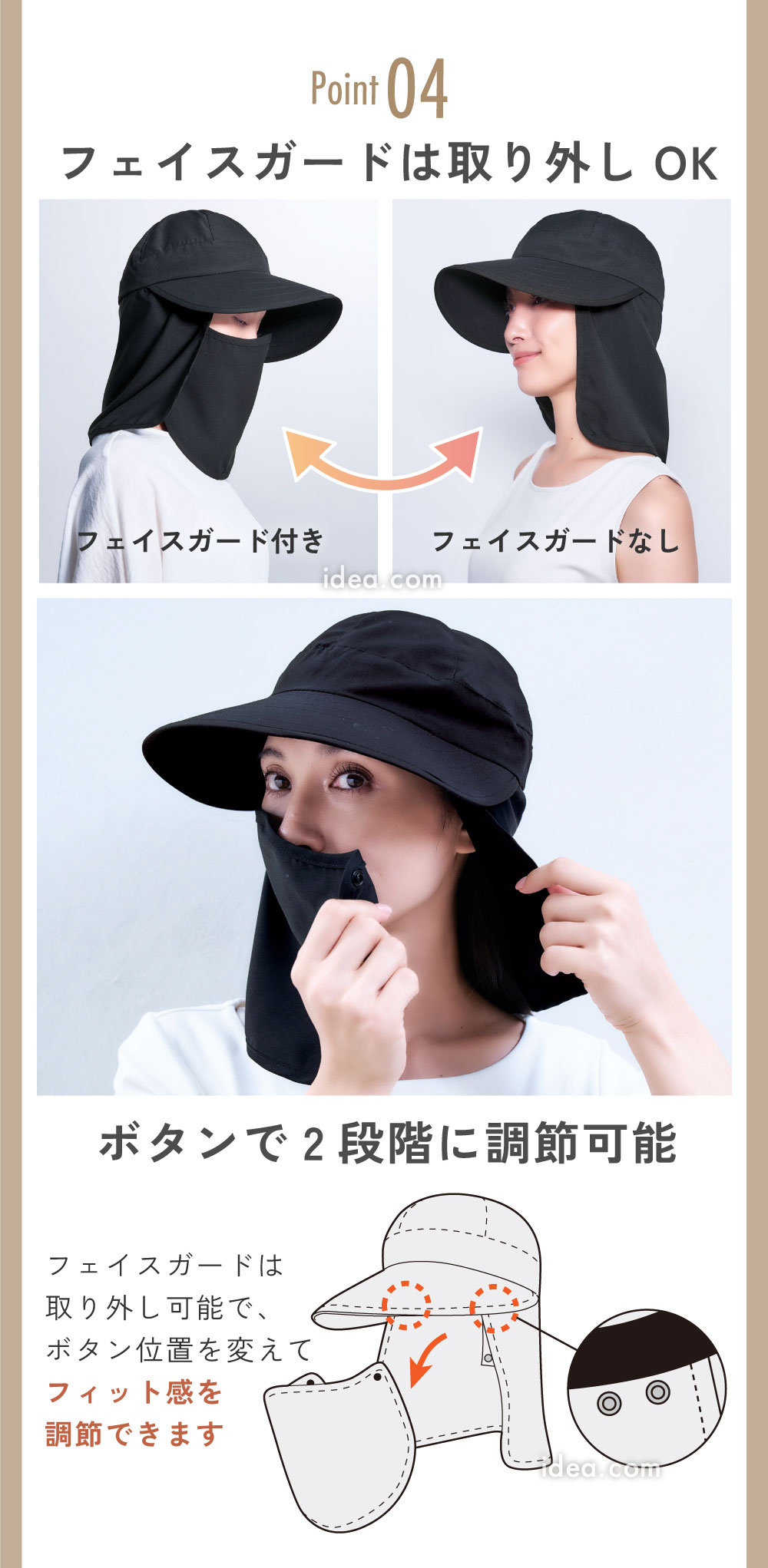 フェイスガードは取り外しOK