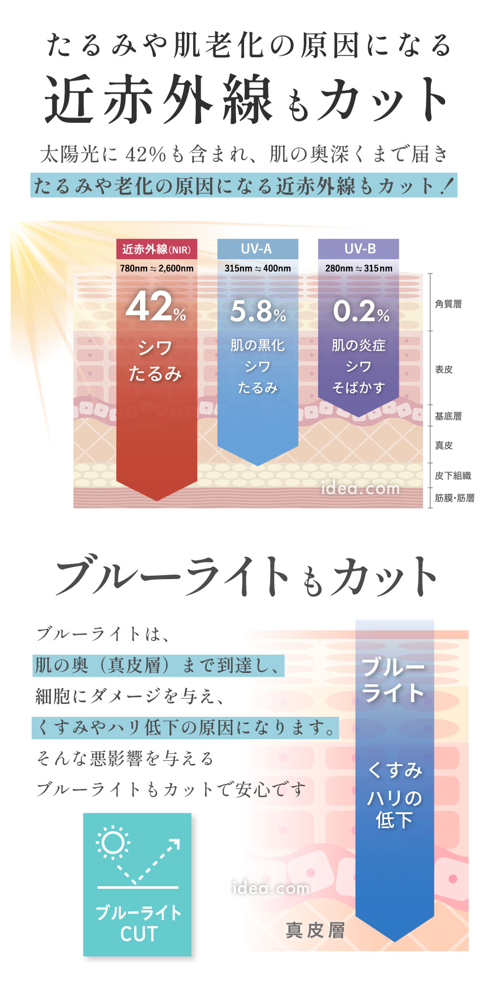近赤外線もカット
