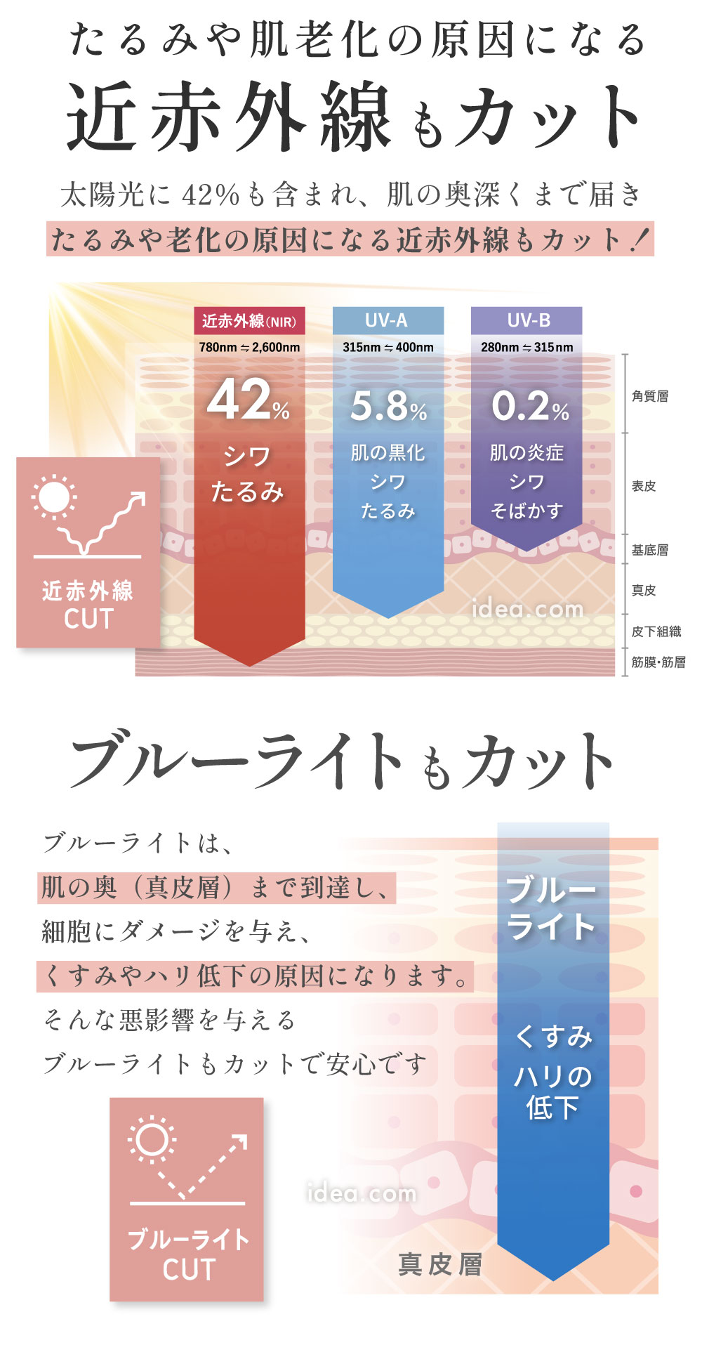 近赤外線もカット