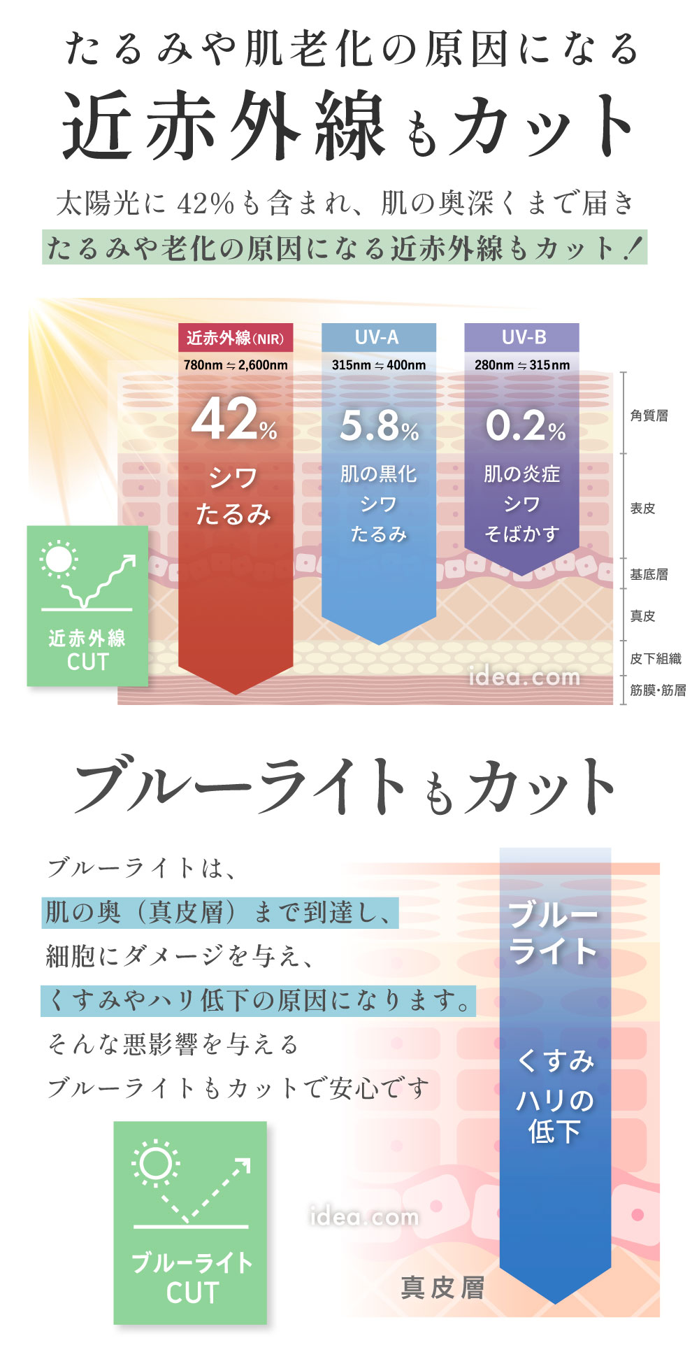 近赤外線もカット