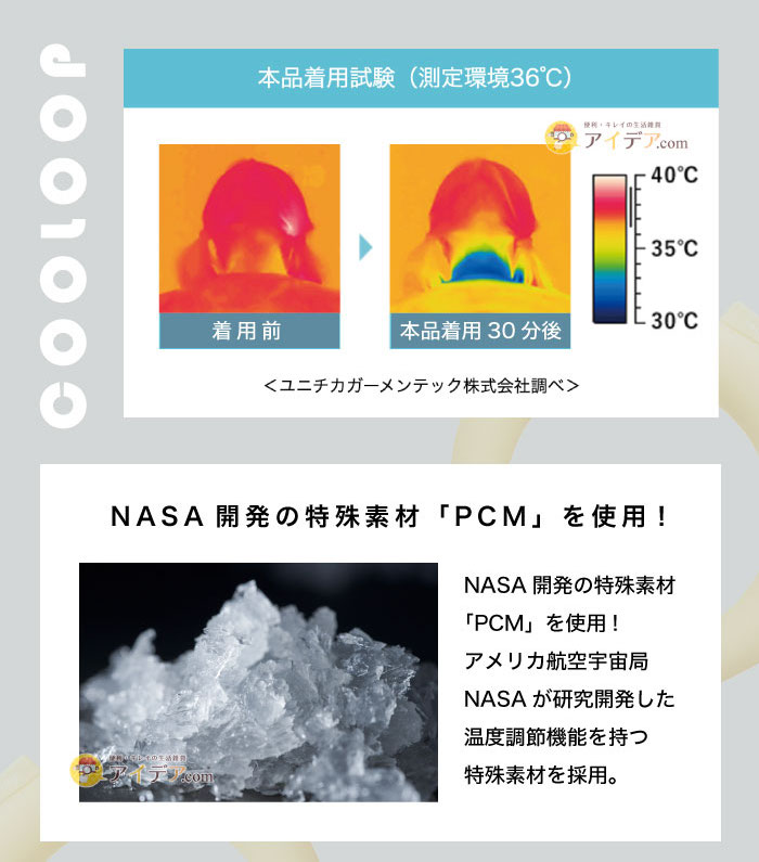 COOLOOPネックリング Mサイズ:NASA開発の特殊素材「PCM」を使用!