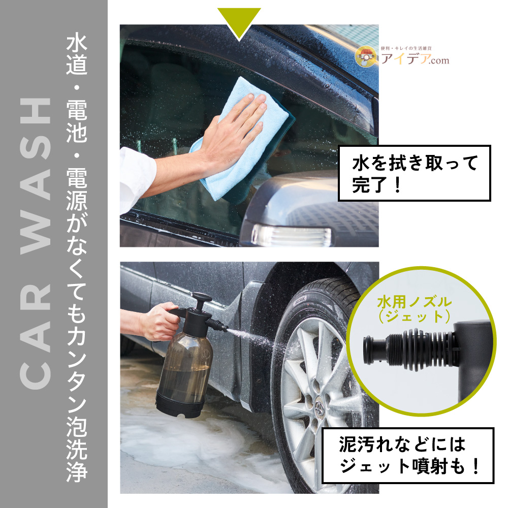 CARFITY バブルジェット洗車スプレー:洗車方法