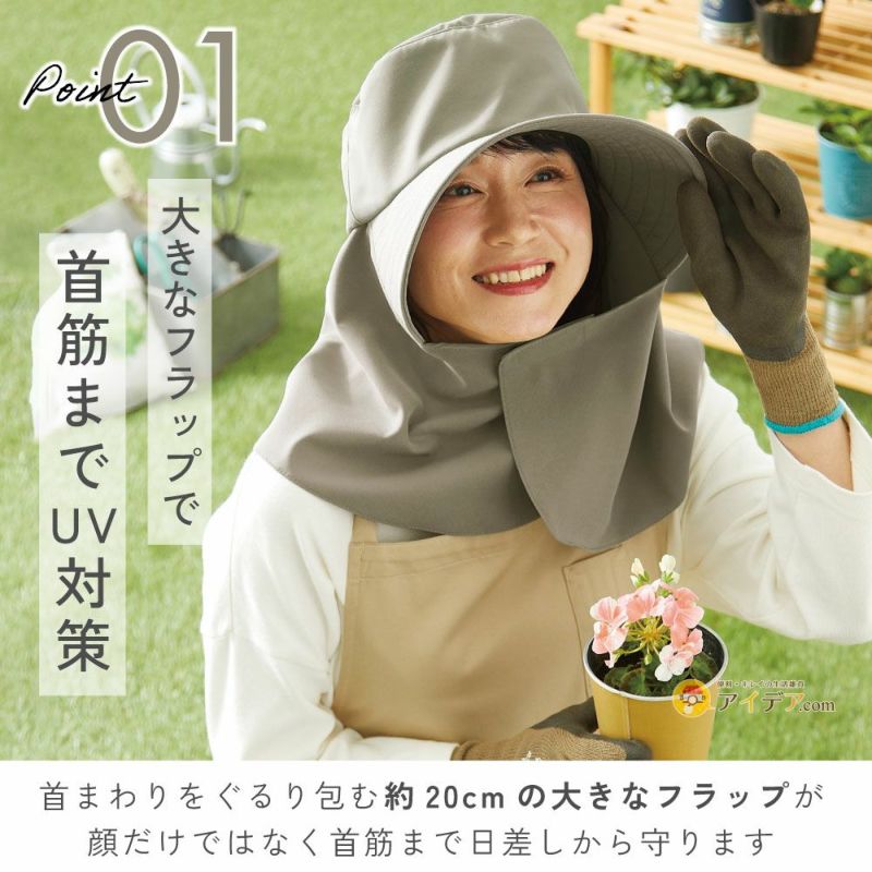 UVフラップ帽子