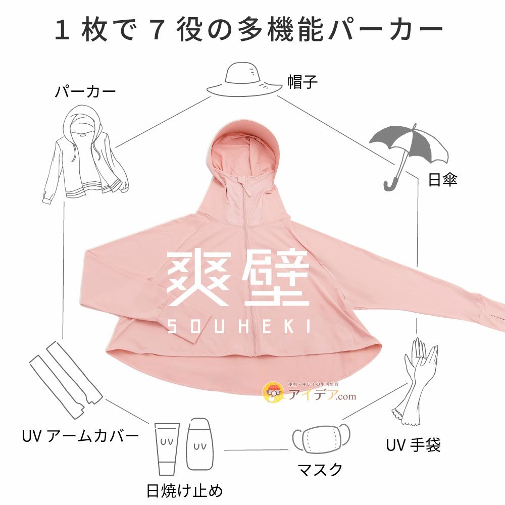 サンブロックラボ Sun Block LAB 爽壁 フェイスガードUVパーカー